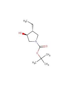 Astatech TERT-BUTYL TRANS-3-ETHYL-4-HYDROXY-PYRROLIDINE-1-CARBOXYLATE, 95.00% Purity, 0.25G